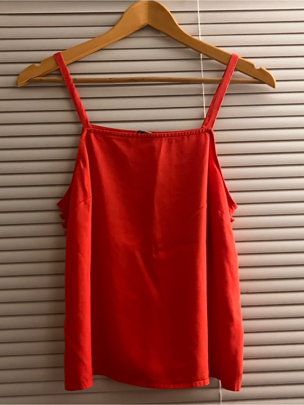 Cremieux Red 100% Tencel Square Neck Side Button Tank Top S